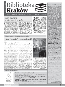 Biblioteka Kraków- Informator Czytelniczo-Kulturalny, 2017. 10. nr 1 (01)